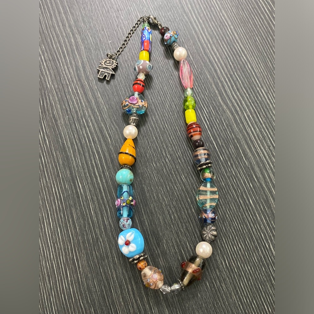 Handmade Multicolor Glass Bead Necklace - Women Jewelry